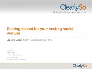 Raising capital for your scaling social venture