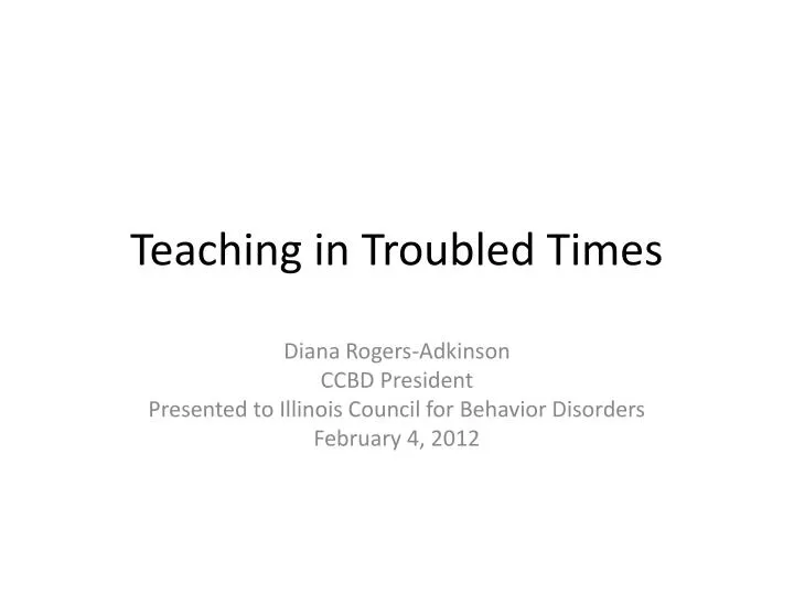 teaching in troubled times