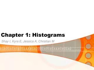 Chapter 1: Histograms