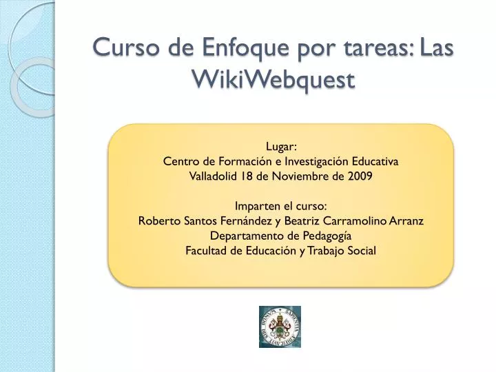 curso de enfoque por tareas las wikiwebquest