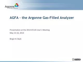 AGFA – the Argonne Gas-Filled Analyzer