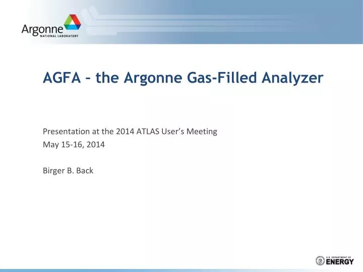 agfa the argonne gas filled analyzer