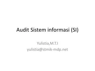 Audit Sistem informasi (SI)