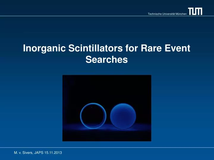 i norganic scintillators for rare event searches