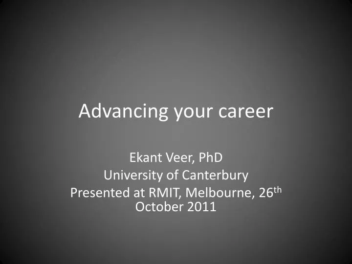 advancing your career