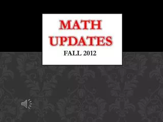 MATH UPDATES