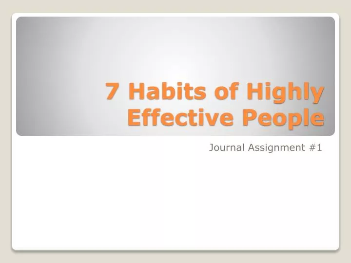 7 habits of highly effective people