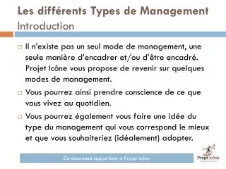 les diff rents types de management introduction