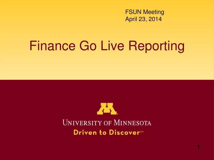 finance go live reporting