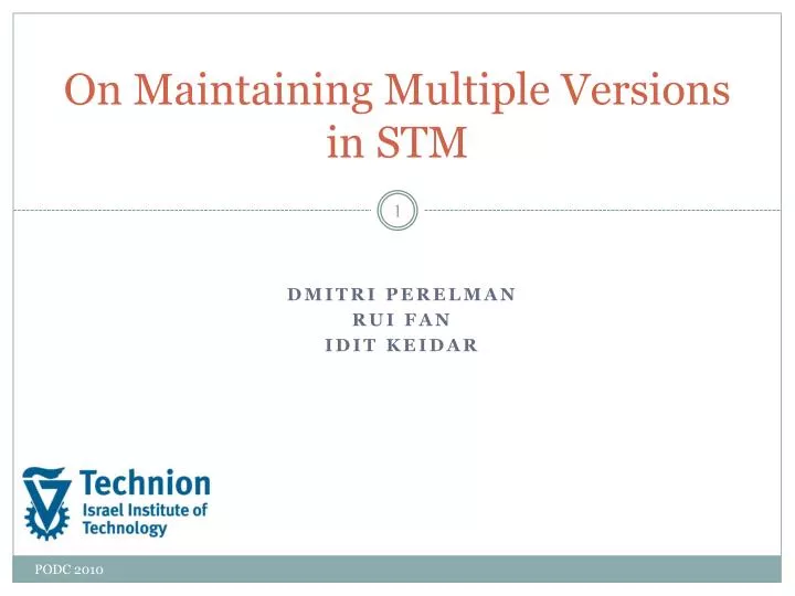 on maintaining multiple versions in stm