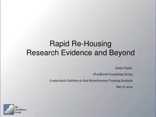 Rapid Re-Housing Research Evidence and Beyond