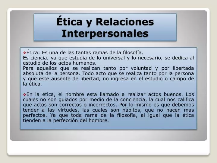 tica y relaciones interpersonales