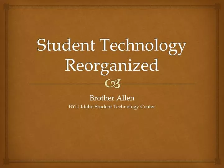 student technology reorganized
