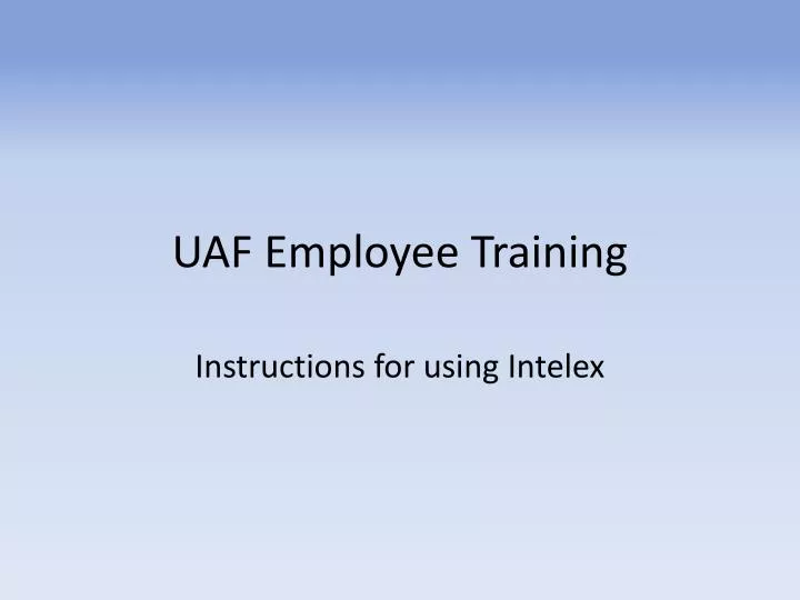 uaf employee training