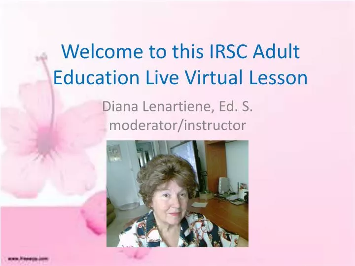 welcome to this irsc adult education live virtual lesson