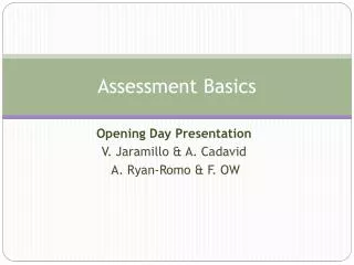 Assessment Basics