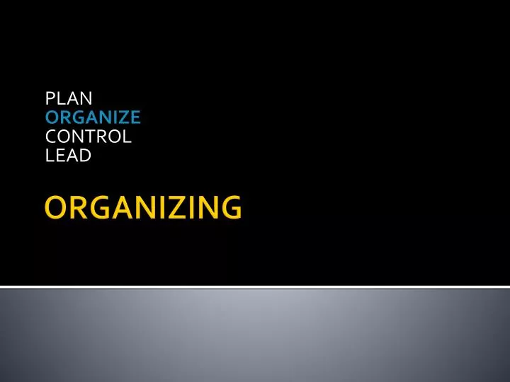 plan organize control lead