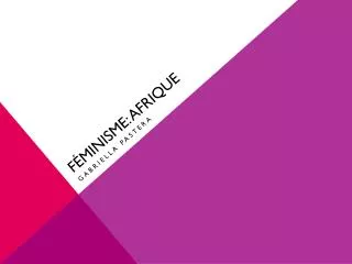 f minisme afrique