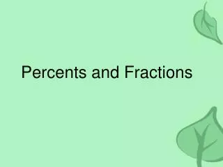 percents and fractions