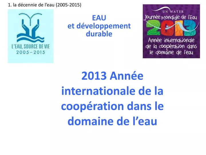 2013 ann e internationale de la coop ration dans le domaine de l eau