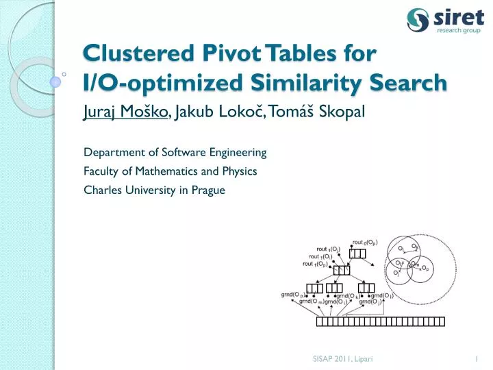 clustered pivot tables for i o optimized similarity search