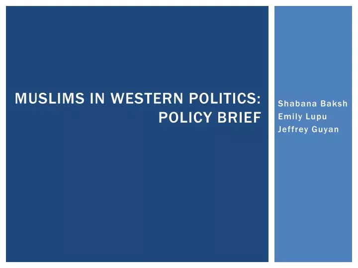 muslims in western politics policy brief