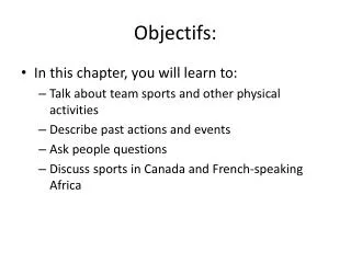 objectifs