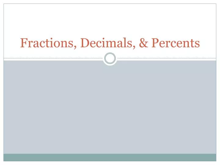 fractions decimals percents