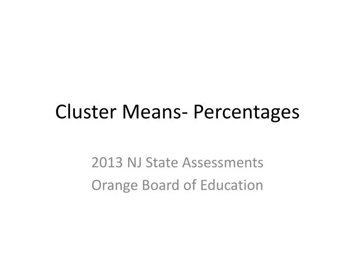 cluster means percentages
