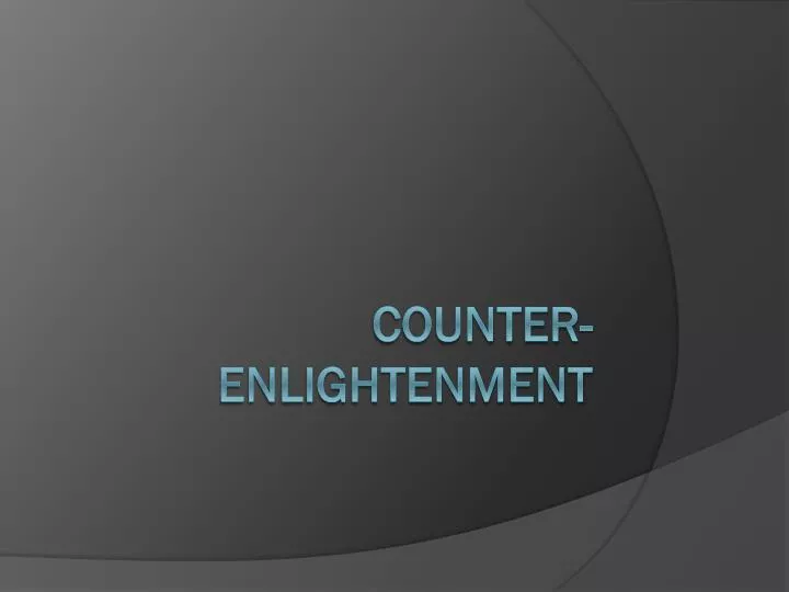 counter enlightenment