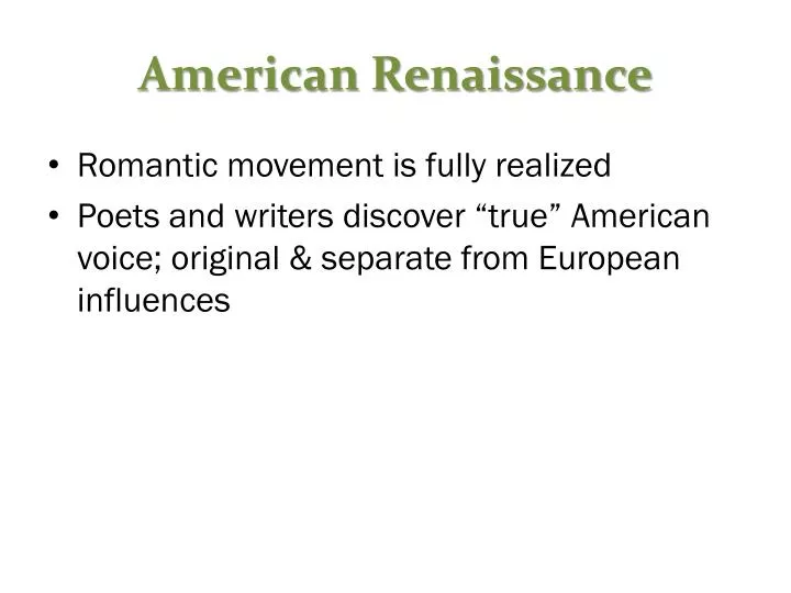 american renaissance