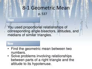 8-1 Geometric Mean