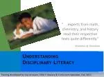 Understanding Disciplinary Literacy - slide 1