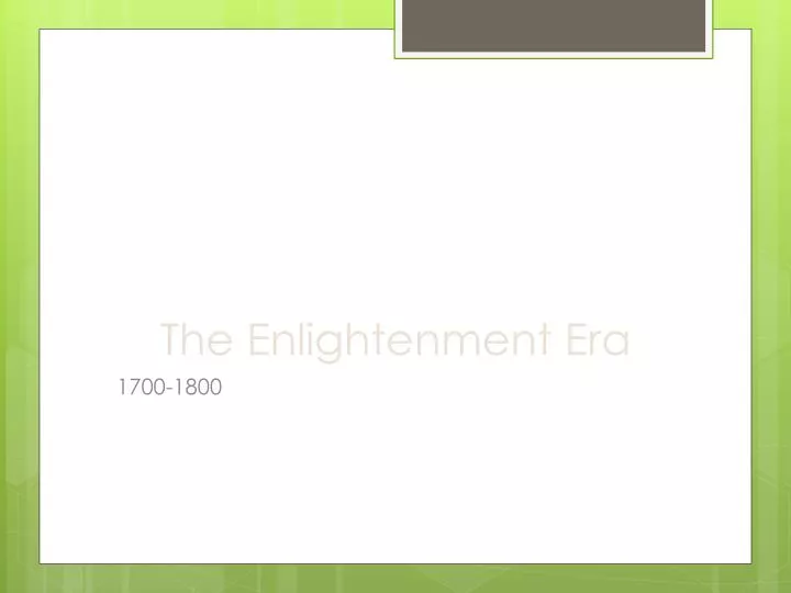 the enlightenment era