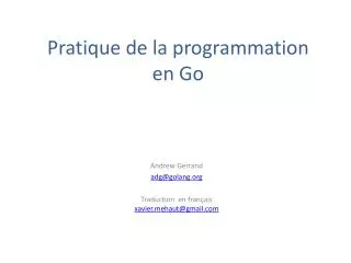 pratique de la programmation en go