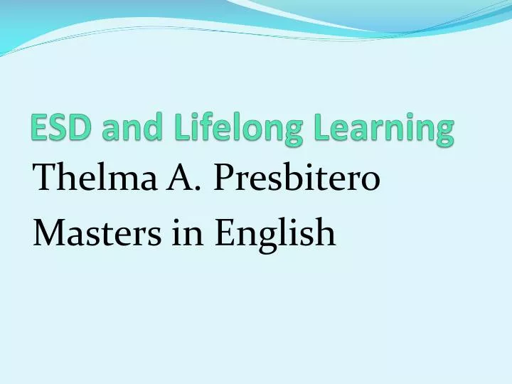 esd and lifelong learning