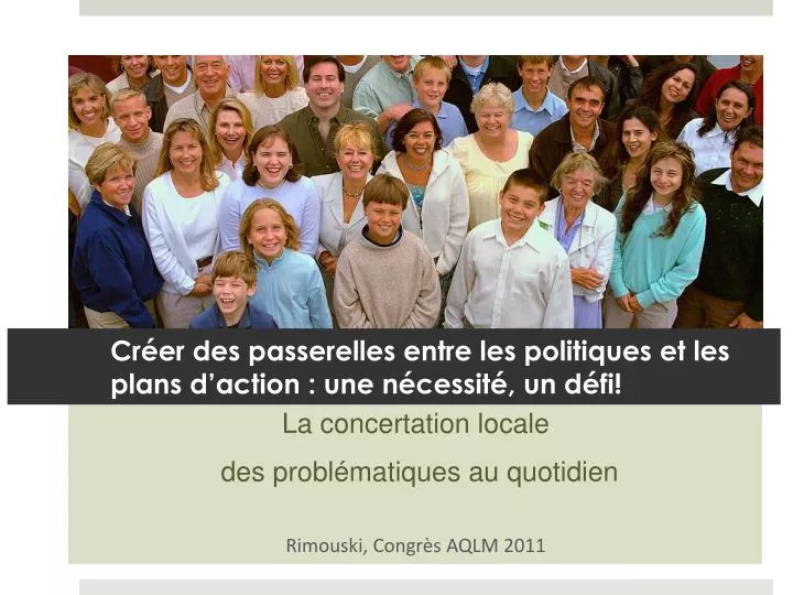 cr er des passerelles entre les politiques et les plans d action une n cessit un d fi