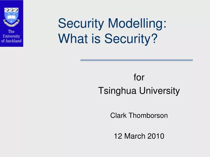 security modelling what is security