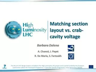 Matching section layout vs. crab-cavity voltage