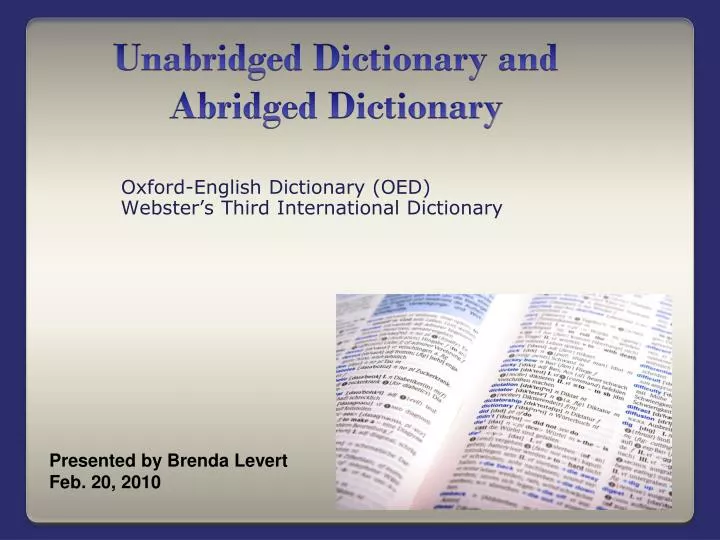 oxford english dictionary oed webster s third international dictionary