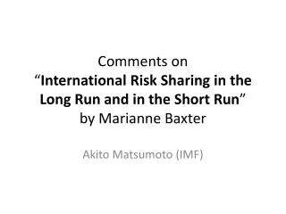 Akito Matsumoto (IMF)