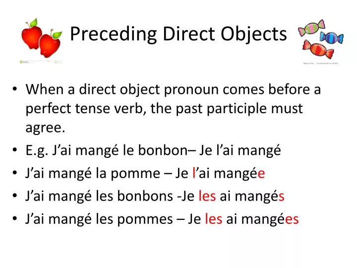 preceding direct objects