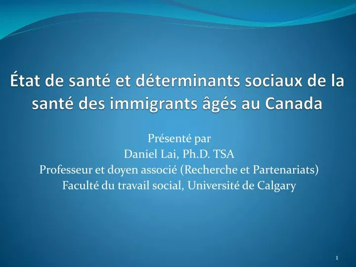 tat de sant et d terminants sociaux de la sant des immigrants g s au canada