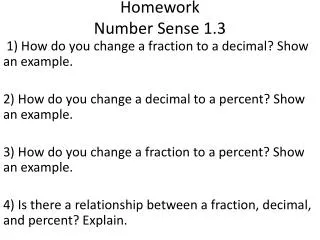 Homework Number Sense 1.3