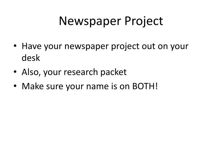 newspaper project