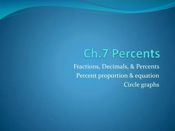 ch 7 percents