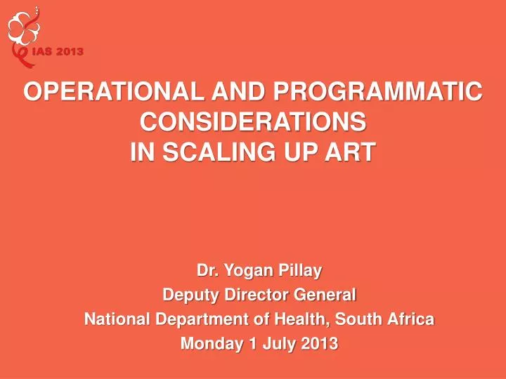 operational and programmatic considerations in scaling up art