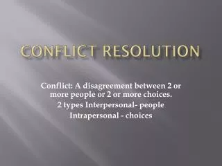 conflict resolution