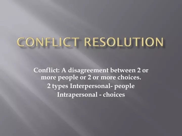 conflict resolution