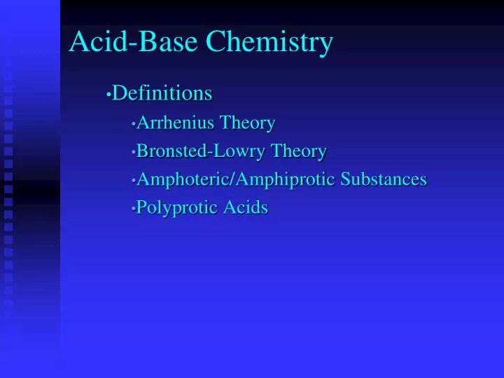acid base chemistry